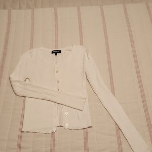 White ribbed cardigan size small